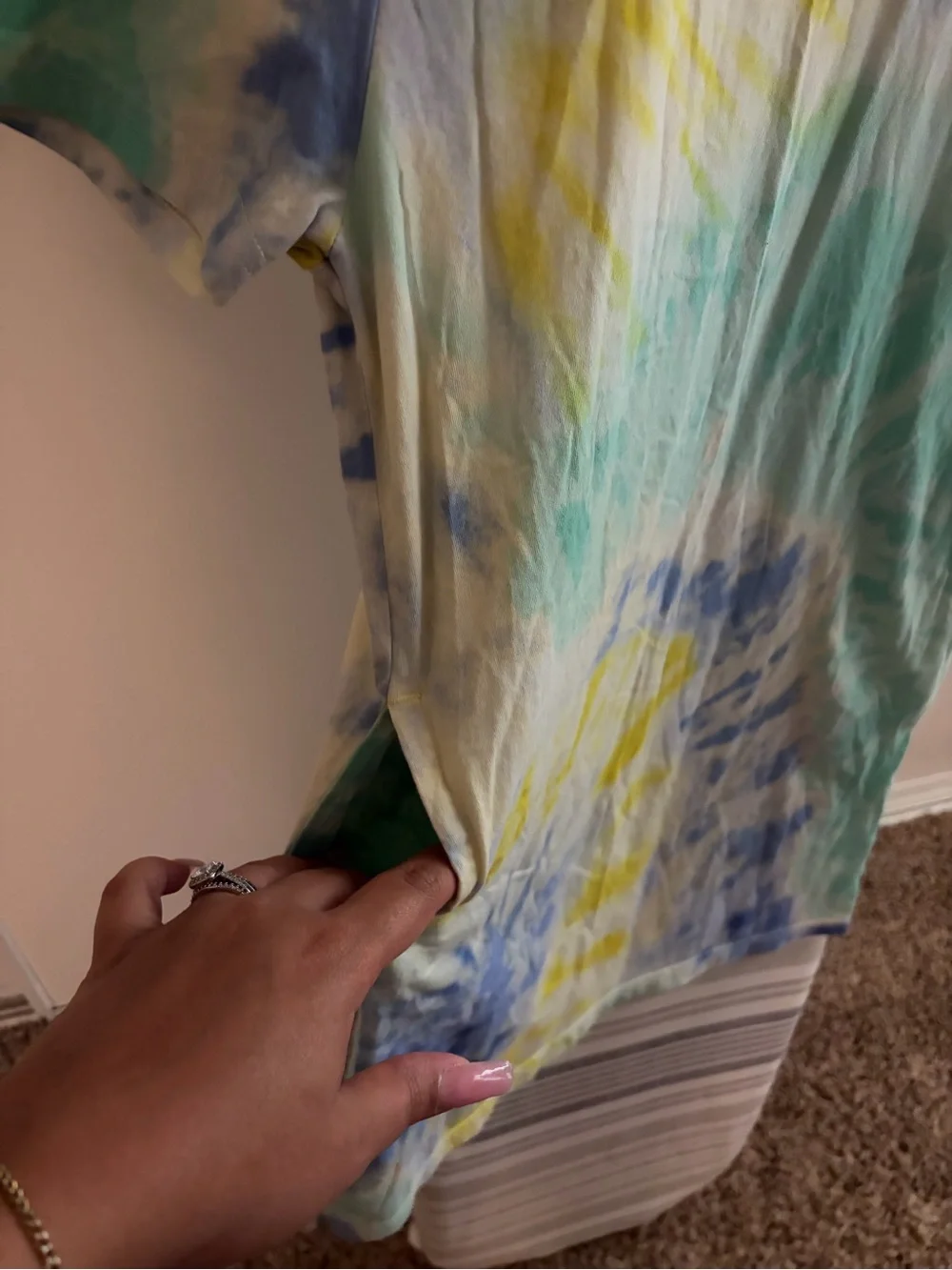 Nike Tie-Dye Mini Dress in Yellow, Blue & Green